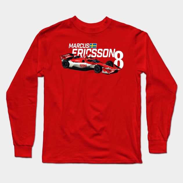 Marcus Ericsson 2020 (white text) Long Sleeve T-Shirt by Sway Bar Designs